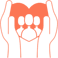 hands holding a heart with the shape of people inside of it