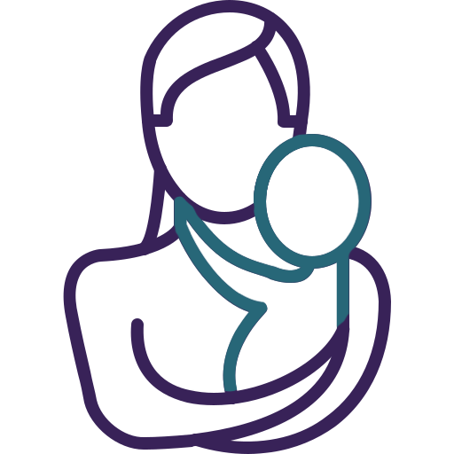 a woman holding a baby